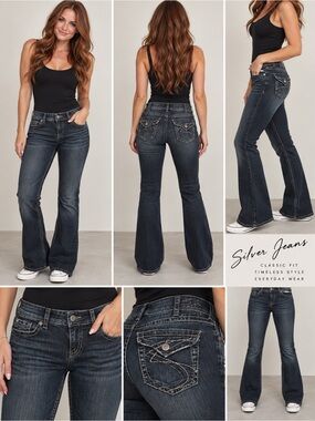 Silver Aiko bootcut jeans
